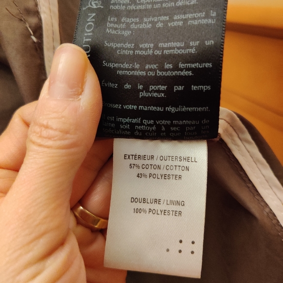 Beautiful Mackage trenchcoat, EUC, XS - Picture 9 of 9